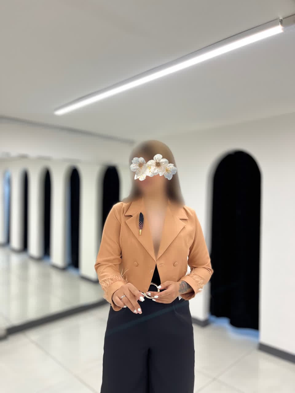 کراپ کت استین پر